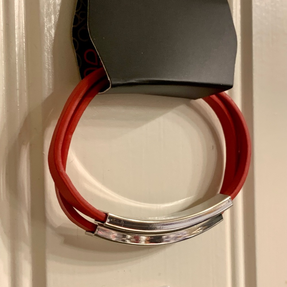 Paparazzi Red with Silver - Magnetic Close Bracelet
